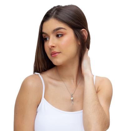 Imagem de Colar Pérola e Strass Asa CO1075