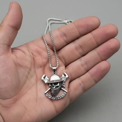 Imagem de Colar Pingente Caveira Skull Profissão Em Aço Inox