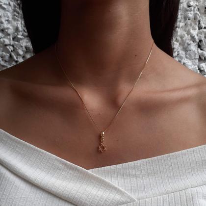 Imagem de Colar Pingente Estrela de 6 Pontas Banhado a Ouro 18k