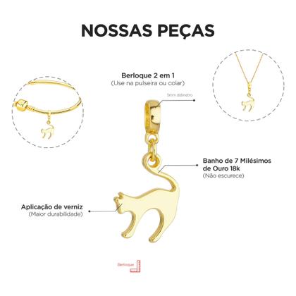 Imagem de Colar Pingente Gato Banhado a Ouro 18k