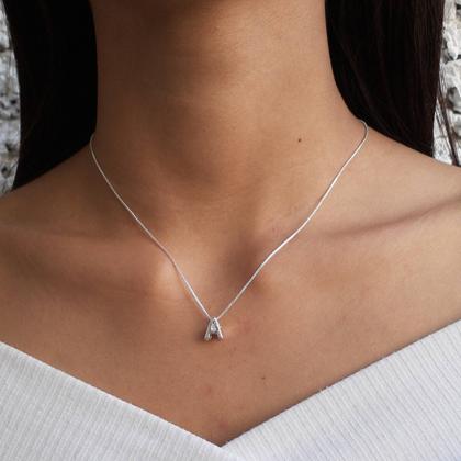 Imagem de Colar Pingente Letra A Banhado a Prata 925