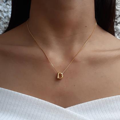Imagem de Colar Pingente Letra D Banhado a Ouro 18k