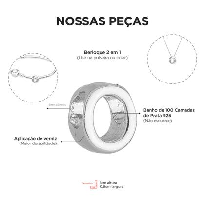 Imagem de Colar Pingente Letra O Banhado a Prata 925