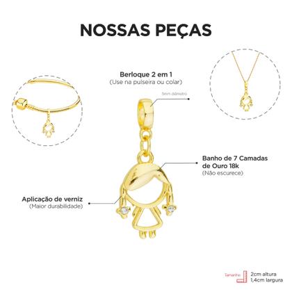 Imagem de Colar Pingente Menina Banhado a Ouro 18k