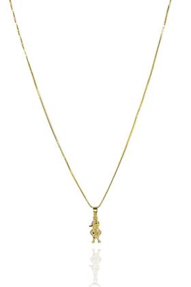 Imagem de Colar Pingente Menino Zircônia Colorida Banhado Em Ouro 18k