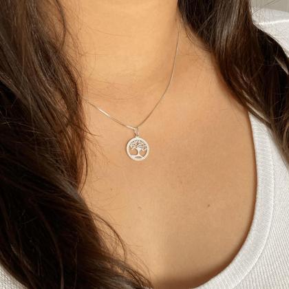 Imagem de Colar Prata 925 árvore da vida pequena Gargantilha legítima