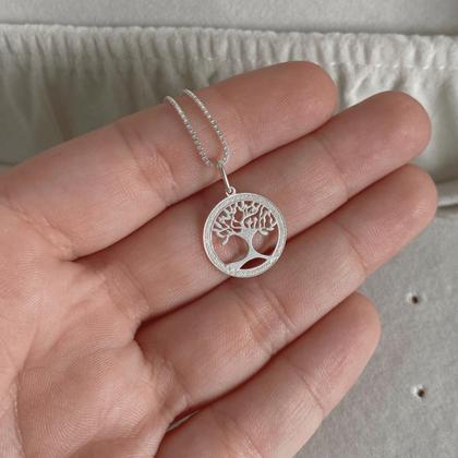 Imagem de Colar Prata 925 árvore da vida pequena Gargantilha legítima