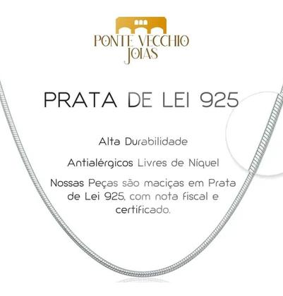 Imagem de Colar Prata 925 Cadeado Água-Marinha Triângulo - P. Vecchio