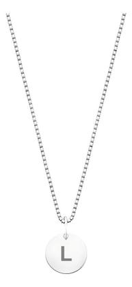 Imagem de Colar Prata 925 Corrente Feminina Pingente Letra Plaquinha