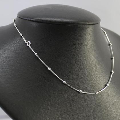 Imagem de Colar prata 925 elo snake com detalhes de esferas lisas