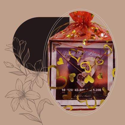 Imagem de Colar Presente Aniversário Filha Conjunto Retângulo Vermelho + Brincos + Pingente + Anel + Caixinha Dedicatória