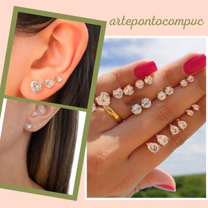 Imagem de Colar Presente Aniversário Filha Conjunto Retângulo Vermelho + Brincos + Pingente + Anel + Caixinha Dedicatória