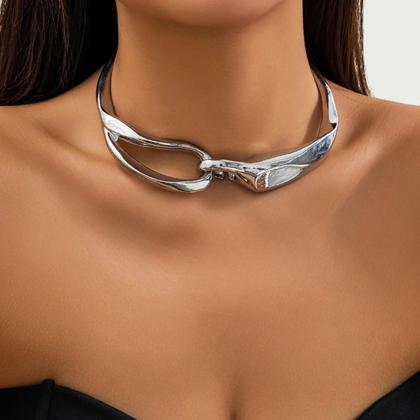Imagem de Colar Punk Feminino De Metal Pesado Com Corrente Grossa, Colar Irregular, Choker De Joias Y2K