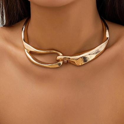 Imagem de Colar Punk Feminino De Metal Pesado Com Corrente Grossa, Colar Irregular, Choker De Joias Y2K