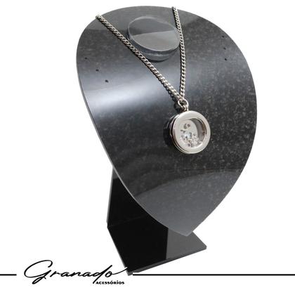 Imagem de Colar Relicário Redondo Até 5 Pingentes Menina Menino Pet Corrente Prata Groumet Elo Duplo Mãe