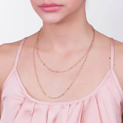 Imagem de Colar Rommanel Banhado Ouro Duplo De Corações 531131