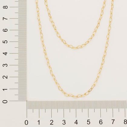 Imagem de Colar Rommanel Banhado Ouro Duplo De Corações 531131