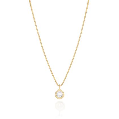 Imagem de Colar Rommanel Lindo Delicado Banhado Ouro 18k Ponto De Luz