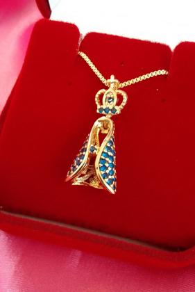 Imagem de Colar Santa Nossa Senhora Aparecida Folheado a Ouro 18k
