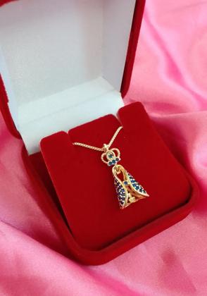 Imagem de Colar Santa Nossa Senhora Aparecida Folheado a Ouro 18k