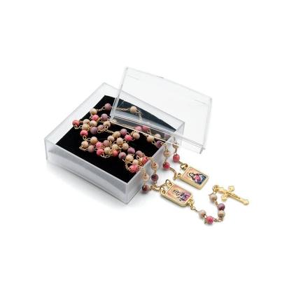 Imagem de Colar Terço de Nossa Senhora do Carmo Madeira Metal Dourado