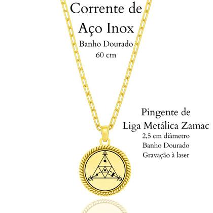 Imagem de Colar Trabalhado Scap Cabalístico Proteção Placa Radiônica