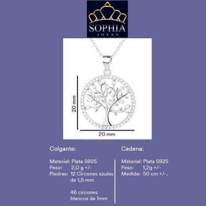 Imagem de Colar Tree of Life com pingente de prata 925, zircões brancos