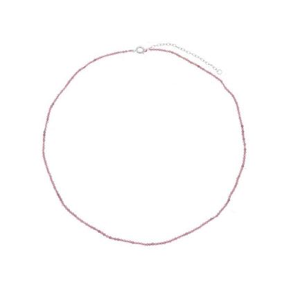 Imagem de Colar turmalina rosa natural 2mm em prata de lei 925 pedra natural
