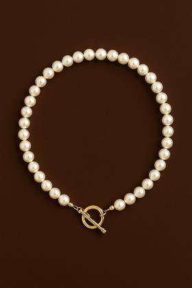 Imagem de Colares choker colar de pérolas com fecho frontal dourado