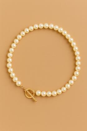 Imagem de Colares choker colar de pérolas com fecho frontal dourado