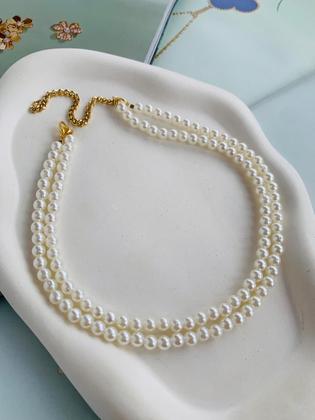 Imagem de Colares choker colar de pérolas duplo banhado ouro e prata