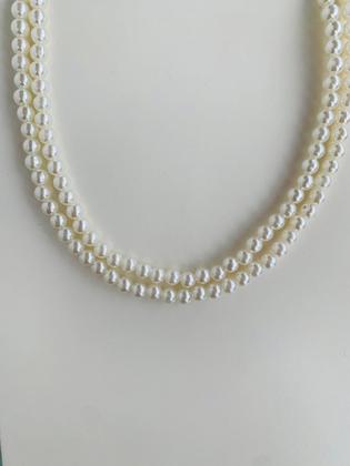 Imagem de Colares choker colar de pérolas duplo banhado ouro e prata