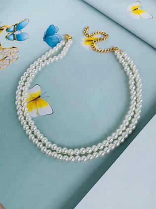 Imagem de Colares choker colar de pérolas duplo banhado ouro e prata