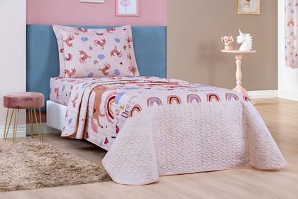 Imagem de Colcha Bouti Kids Dupla Face Cama Solteiro Estampada 2,40 x 1,60m