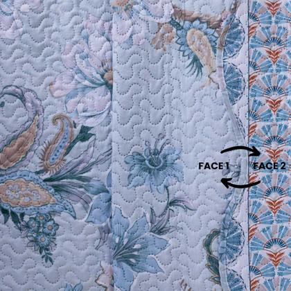 Imagem de Colcha Bouti King Dupla Face Estampada com Porta Travesseiro 3 Peças