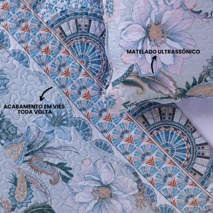 Imagem de Colcha Bouti King Dupla Face Estampada com Porta Travesseiro 3 Peças