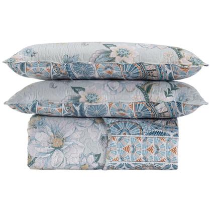 Imagem de Colcha Bouti King Dupla Face Estampada com Porta Travesseiro 3 Peças
