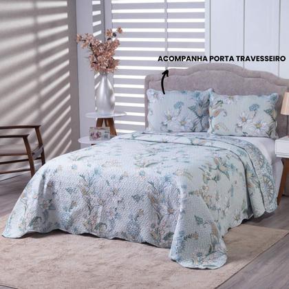 Imagem de Colcha Bouti King Dupla Face Estampada com Porta Travesseiro 3 Peças