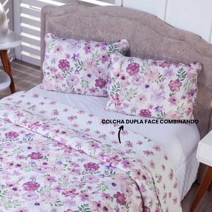 Imagem de Colcha Bouti King Dupla Face Estampada com Porta Travesseiro 3 Peças Vergine