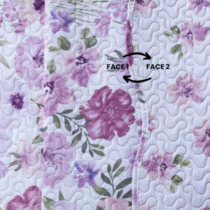 Imagem de Colcha Bouti Queen Dupla Face Estampada com Porta Travesseiro 3 Peças Vergine