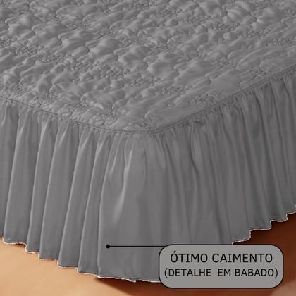 Imagem de Colcha Casal 03 Peças com Bordado Toque Macio Design Charmoso para seu Quarto