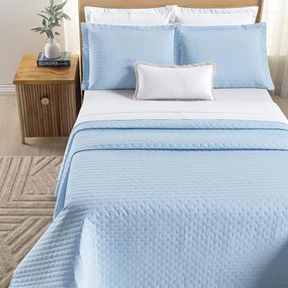 Imagem de Colcha casal 3pç bordado mantelado algodão 200 fios