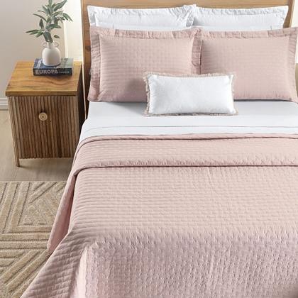 Imagem de Colcha casal 3pç bordado mantelado algodão 200 fios