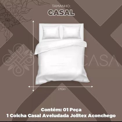 Imagem de Colcha casal aveludada aconchego 2,20 m x 2,40 m SOLITUDINE JOLITEX anti- alérgico.