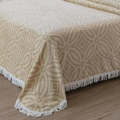 Imagem de Colcha Casal Chenille Canelada Gabriela Jolitex 220x240 Cor Bege