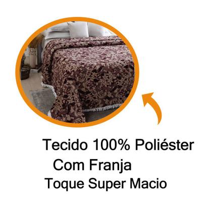 Imagem de Colcha Casal Chenille Canelada Jolitex Valentina Vinho
