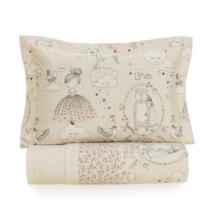 Imagem de Colcha Casal Infantil Dupla Face 200 Fios Algodão Karsten