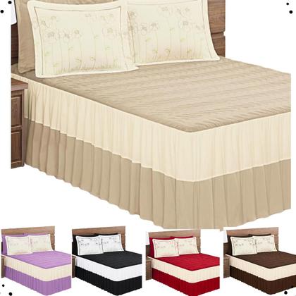 Imagem de Colcha Casal King Matelada 03 Pçs Avela Em Microfibra Sofisticada P/ Seu  Quarto