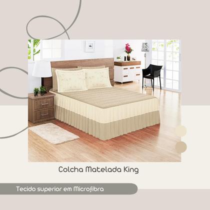 Imagem de Colcha Casal King Matelada 03 Pçs Avela Em Microfibra Sofisticada P/ Seu  Quarto
