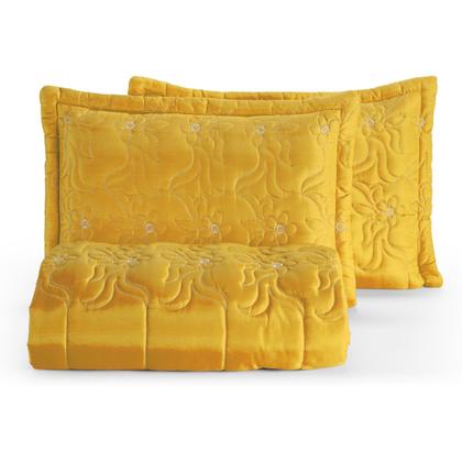 Imagem de Colcha Casal Padrão Diva Bordada 3 peças Diversas Cores